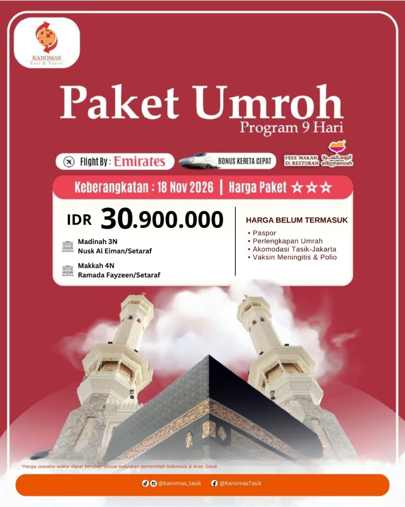 Paket Umroh Program 9 Hari Emirates Airlines