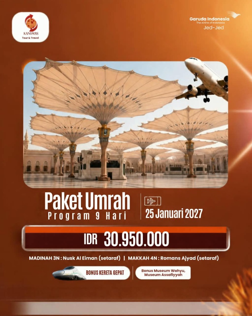 Paket Umrah Program 9 Hari Garuda Indonesia (Jed-Jed)