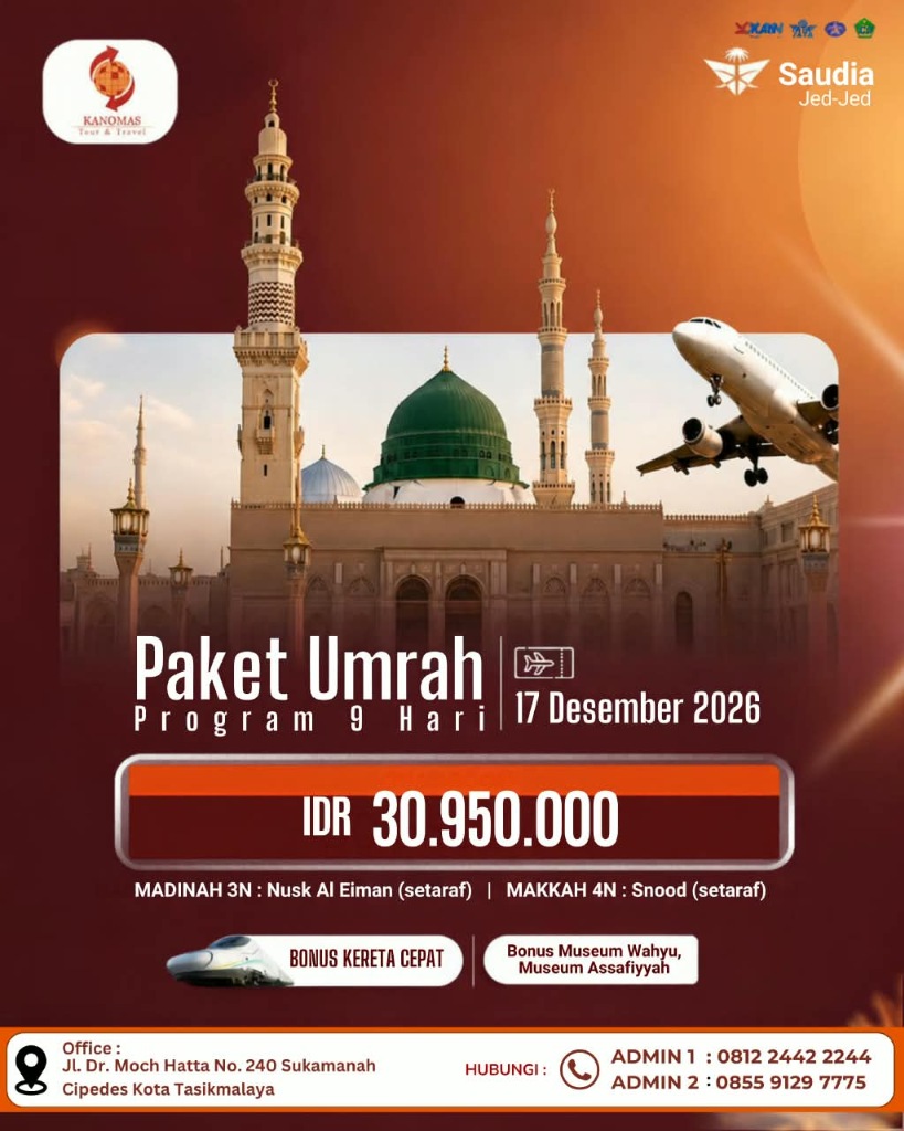 Paket Umrah Program 9 Hari Saudia Airlines (Jed-Jed)
